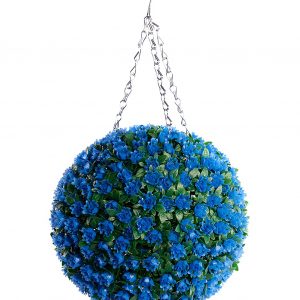 Blue rose artificial topiary