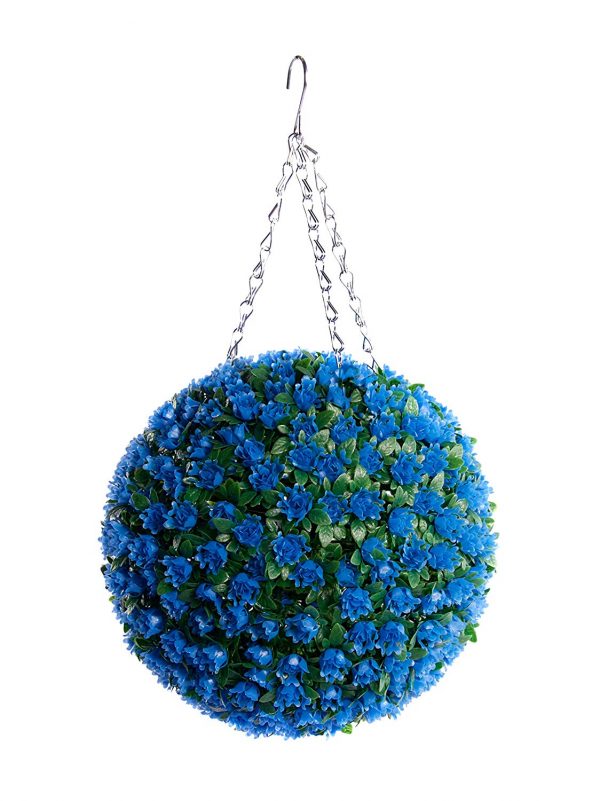 Blue rose artificial topiary