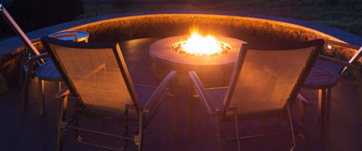 Firepit in winter garden